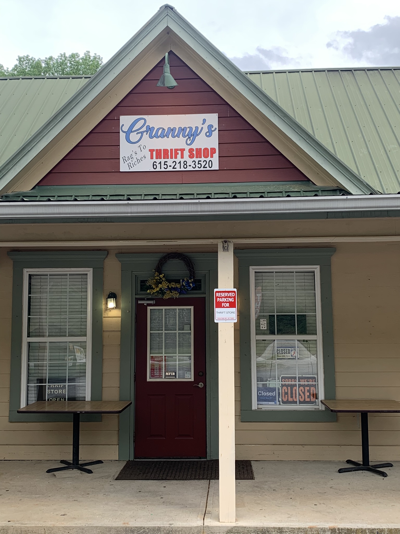 Granny’s Rags to Riches Thrift Store (Helen Highway halfway between Cleveland and Helen in same building as Benchwarmers Bar)